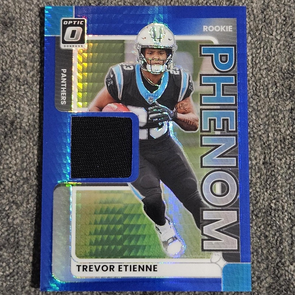 2025 Panini‎ Donruss Optic Trevor Etienne Rookie Phenom RPBH-TEE Blue Hyper